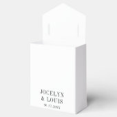 Jocelyn Zwart en Wit Modern Wedding Bedankdoosjes (Geopend)