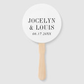 Jocelyn Zwart en Wit Modern Wedding Handwaaier (Voorkant)