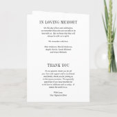 Jocelyn Zwart en Wit Modern Wedding Programma (Achterkant)