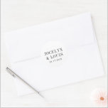 Jocelyn Zwart en Wit Modern Wedding Ronde Sticker<br><div class="desc">Moderne trouwstickers met een minimalistisch zwart-wit ontwerp met uw namen in een groot lettertype samen met uw trouwdatum. Dit ontwerp is eenvoudig genoeg voor een formele bruiloft,  maar maakt een gedurfde verklaring.</div>