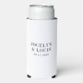 Jocelyn Zwart en Wit Modern Wedding Seltzer Blikjeskoeler (Seltzer Voorkant)