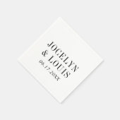 Jocelyn Zwart en Wit Modern Wedding Servet (Hoek)