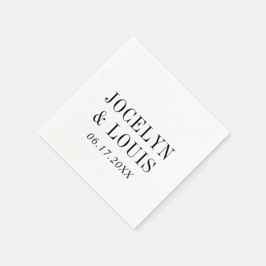 Jocelyn Zwart en Wit Modern Wedding Servet (Hoek)