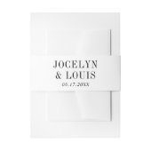 Jocelyn Zwart en Wit Modern Wedding Uitnodigingen Wikkel (Voorkant Voorbeeld)