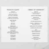 Jocelyn zwart-wit modern huwelijksprogramma (Achterkant)