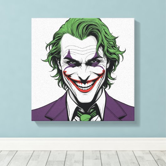 Jocker's Face Canvas Afdruk (Insitu (Houten vloer))