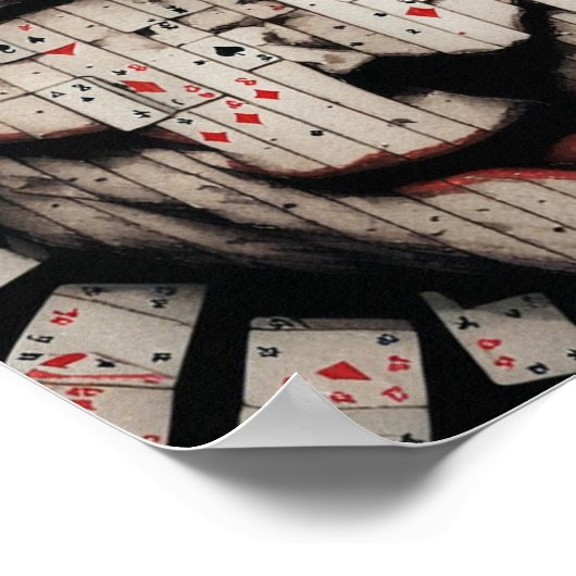 Jocker's gezicht speelt Kaart Poster (Hoek)