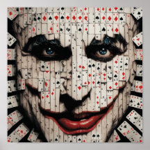 Jocker's gezicht speelt Kaart