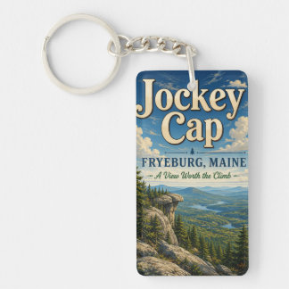 Jockey Cap Fryeburg Maine Rechthoekige Acryl Sleut Sleutelhanger