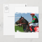 Jockey en Horse Briefkaart (Voorkant / Achterkant)