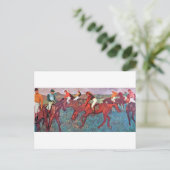 Jockey en paarden, Edgar Degas Briefkaart (Staand voorkant)