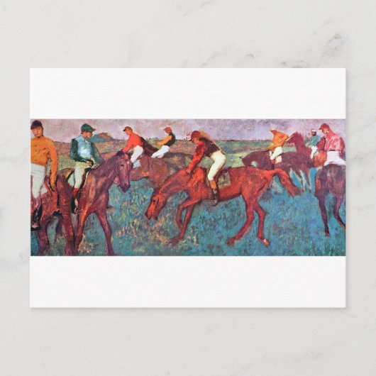 Jockey en paarden, Edgar Degas Briefkaart (Voorkant)