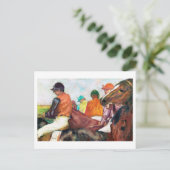 Jockey en paarden, Edgar Degas Briefkaart (Staand voorkant)