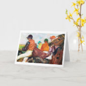Jockey en paarden, Edgar Degas Kaart (Gele Bloem)