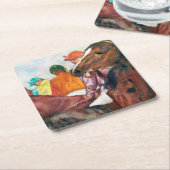 Jockey en paarden, Edgar Degas Kartonnen Onderzetters (Schuin)