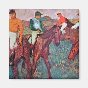 Jockey en paarden, Edgar Degas Magneet