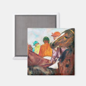 Jockey en paarden, Edgar Degas Magneet (Voorkant / Achterkant)