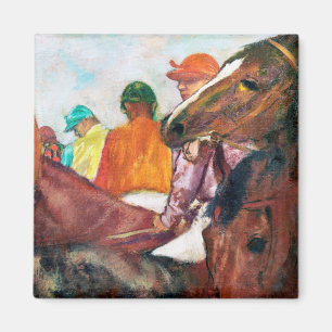 Jockey en paarden, Edgar Degas Magneet