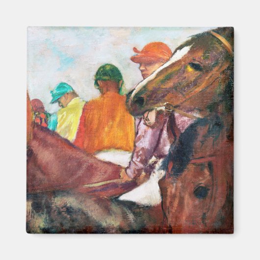 Jockey en paarden, Edgar Degas Magneet (Voorkant)