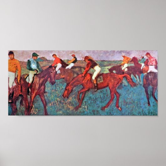 Jockey en paarden, Edgar Degas Poster (Voorkant)