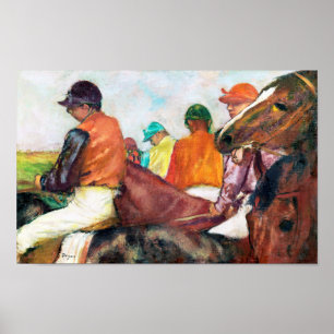 Jockey en paarden, Edgar Degas Poster
