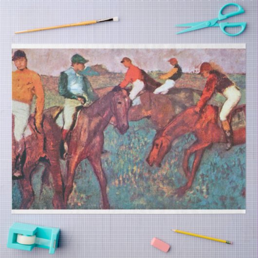 Jockey en paarden, Edgar Degas Tissuepapier (Craft)