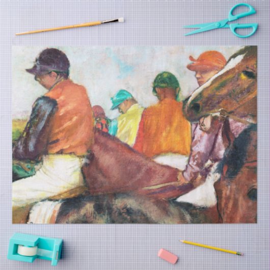 Jockey en paarden, Edgar Degas Tissuepapier (Craft)