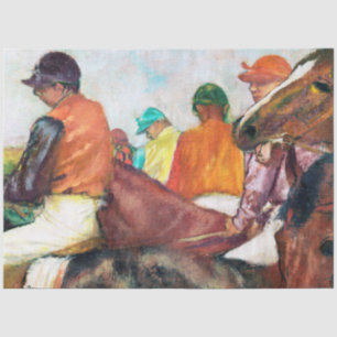 Jockey en paarden, Edgar Degas Tissuepapier