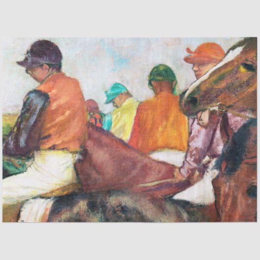 Jockey en paarden, Edgar Degas Tissuepapier (Voorkant)