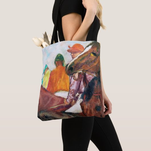 Jockey en paarden, Edgar Degas Tote Bag (Dichtbij)