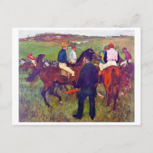 Jockey en paarden (voor de ras), Edgar Degas Briefkaart