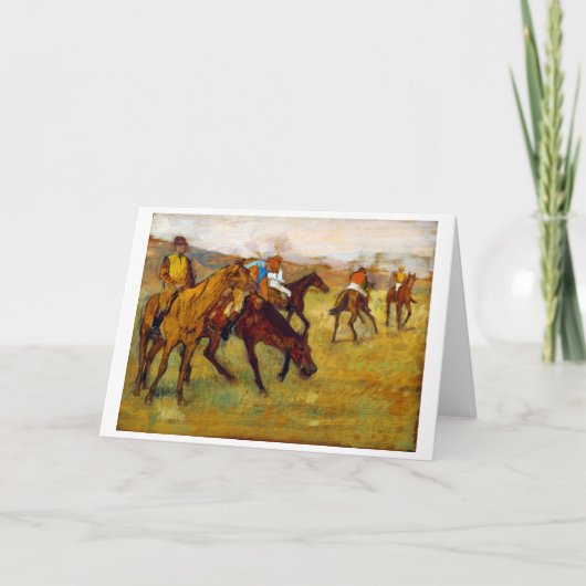 Jockey en paarden (voor de ras), Edgar Degas Kaart (Voorkant)