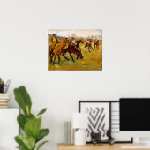 Jockey en paarden (voor de ras), Edgar Degas Poster (Thuiskantoor)