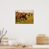 Jockey en paarden (voor de ras), Edgar Degas Poster (Keuken)
