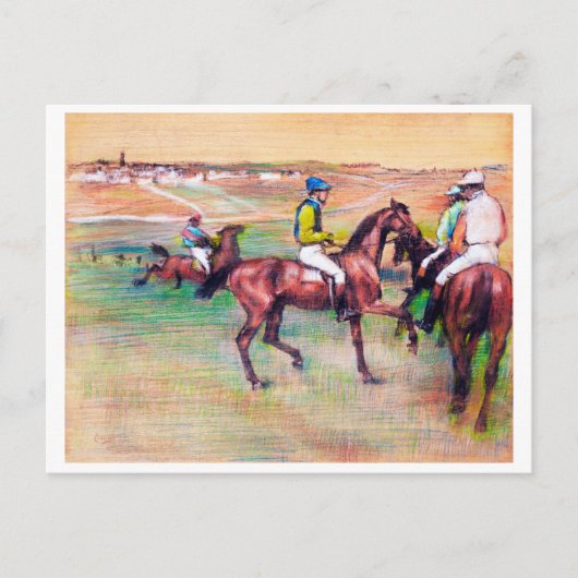 Jockey en Race Horse, Edgar Degas Briefkaart (Voorkant)