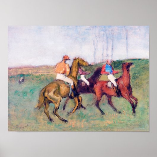 Jockey en Race Horse, Edgar Degas Poster (Voorkant)