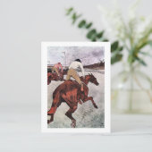 Jockey en Race Horse, Lautrec Briefkaart (Staand voorkant)