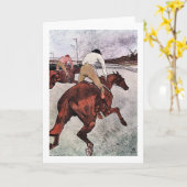 Jockey en Race Horse, Lautrec Kaart (Gele Bloem)