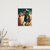Jockey  Horse Racing Art Poster (Keuken)