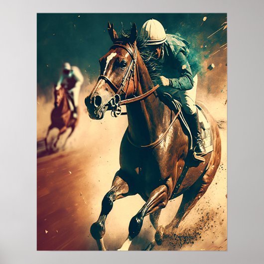 Jockey  Horse Racing Art Poster (Voorkant)