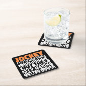 Jockey Ik probeer dingen grappig te maken gezegden Kartonnen Onderzetters (Insitu)