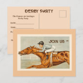 JOCKEY n HORSE RACE BRIEFKAART INVITATION (Voorkant / Achterkant)