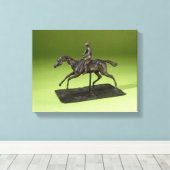 Jockey op een paard (brons) canvas afdruk (Insitu (Houten vloer))