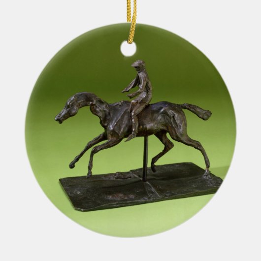 Jockey op een paard (brons) keramisch ornament (Voorkant)