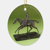 Jockey op een paard (brons) keramisch ornament (Links)