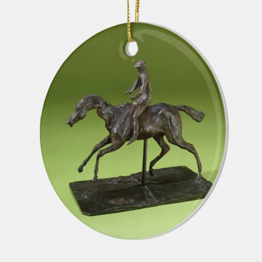 Jockey op een paard (brons) keramisch ornament (Links)