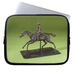 Jockey op een paard (brons) laptop sleeve