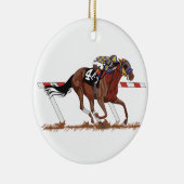 Jockey op het paard keramisch ornament (Rechts)