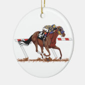 Jockey op het paard keramisch ornament (Links)