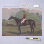 Jockey op het paardenpekeltje tissuepapier (Craft)